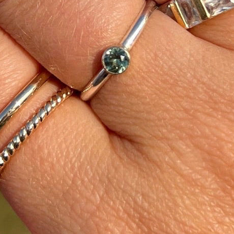 The Maggie Ring- Montana sapphire in 14k gold and sterling silver