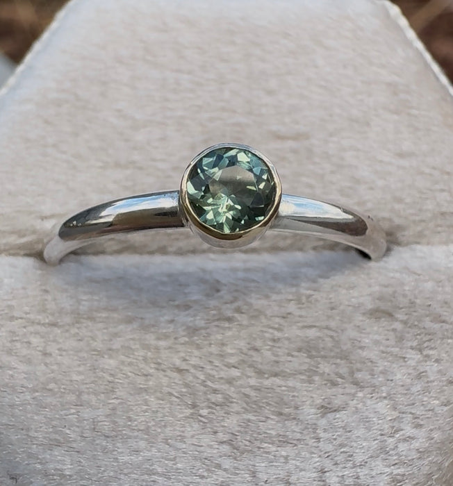 The Maggie Ring- Montana sapphire in 14k gold and sterling silver